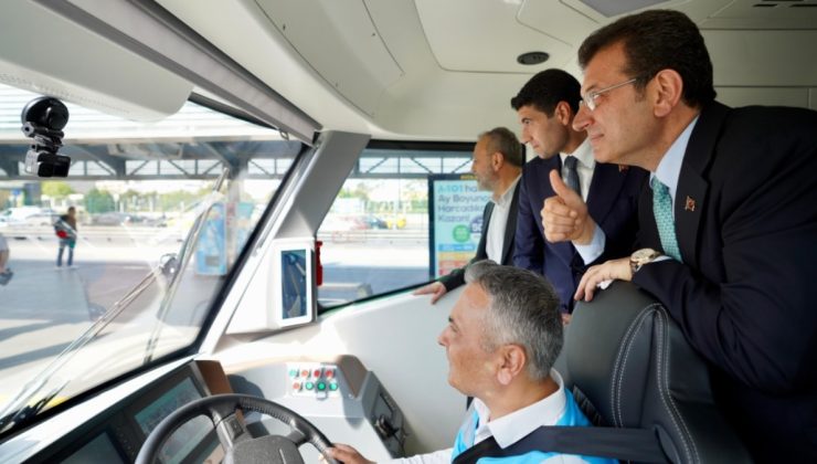 İmamoğlu elektrikli metrobüsü test etti